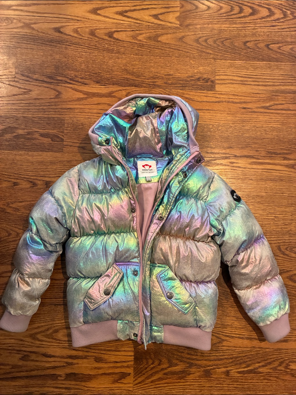 Appaman Iridescent Puffer Jacket In Teal-Purple-Pink Sheen